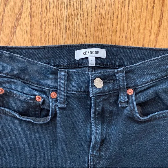 RE/DONE originals 80s Slim Straight in Jet Blue Black Sz 25 - Picture 7 of 10